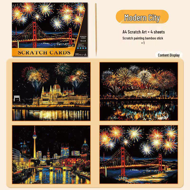 Bunte DIY Kratzbilder Haftnotizen für Kinder - Kreative Stressabbau Lesezeichen