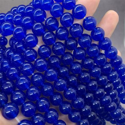 Okrągłe luźne kamienie chalcedonowe koraliki dystansowe do tworzenia biżuterii DIY Charm Bransoletka 6/8/10mm