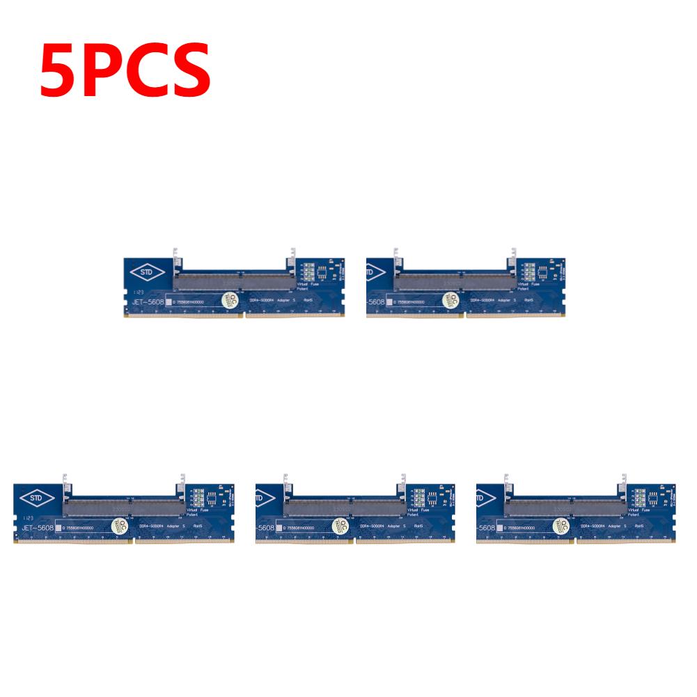1-5 adet DDR3 DDR4 Dizüstü Bilgisayar Masaüstü Bilgisayar Bellek Adaptör Kartı SO-DIMM'den PC DIMM Kart Konektörüne Kart Bellek Çubuğu RAM Konektör Adaptörü