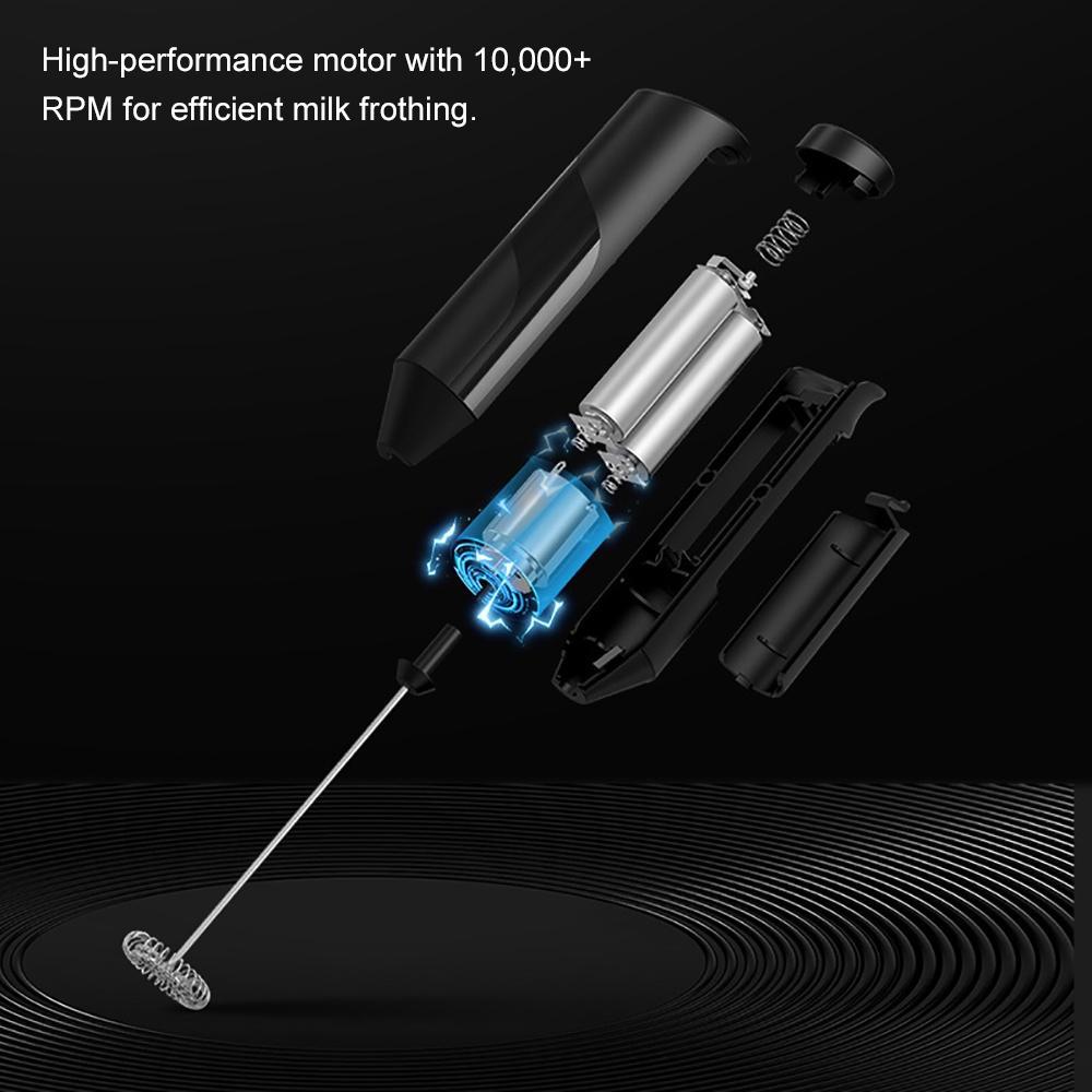 Electric Milk Frother Handheld with Stand Drink Mixer Mini Blender for Coffee