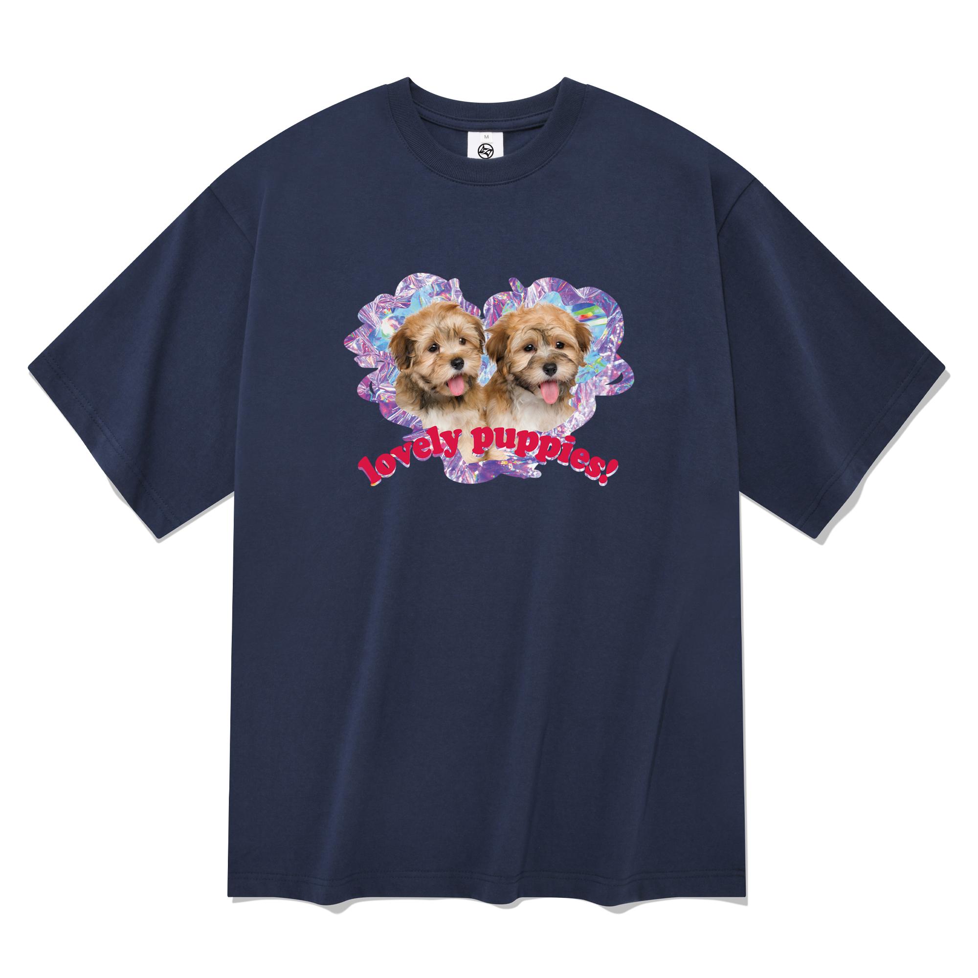 Radineo Lovely Puppy Short Sleeve T-Shirt Navy Navy (Navy)/M