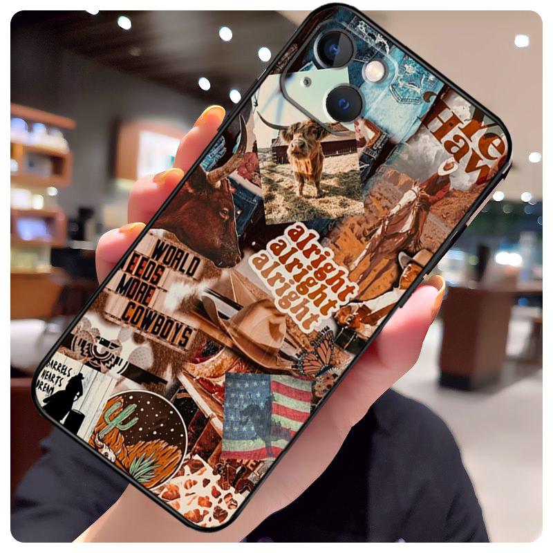 Cowboy Cowgirl Howdy Western Boho Case For iPhone 15 Pro Max 14 13 12 11 16 17 Pro Max mini 15 16 Plus 16e 17 Air Phone Cover