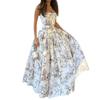 Women's spring new, European and American dresses, elegant temperament printed suspender dresses