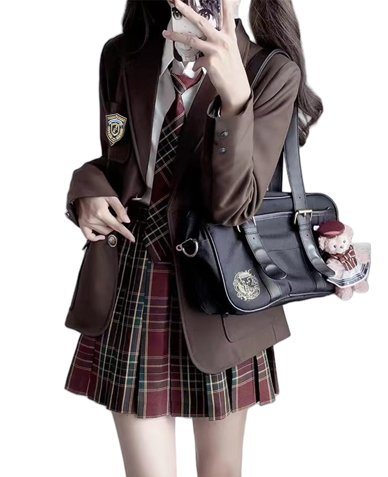 Косплей Школьная форма Набор Девушка Старшеклассница JK Школьная форма Совпадающая для Входа Размер S [KALAOK] - Форма, Форма, Костюм, Женский Набор, коричневый