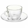 Set of Cups with Glass Saucer - Vivalto - 6 Pieces - 85 Ml - Multicolor - 12x32x7 Cm
