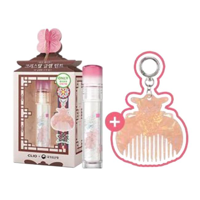 [Royal Edition] CLIO Crystal Glam Tint 3.4g (+ Lucky Pouch Comb Keyring Gift) 32 Fluffy Garden Pink