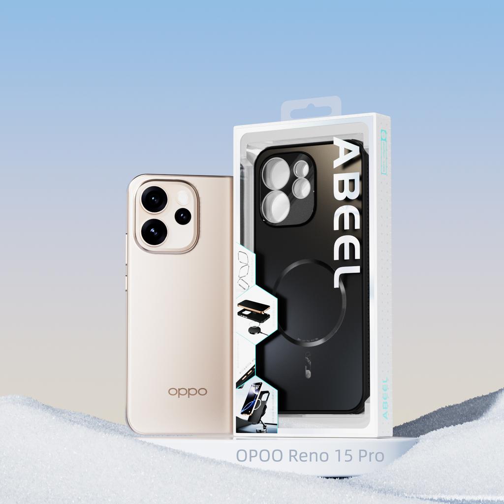 ABEEL For Oppo Reno15 Pro Max 5G (Global)/Reno15 Pro 5G (China) Magnetic Case TPU PC Cooling Matte Phone Back Cover with Lens Film