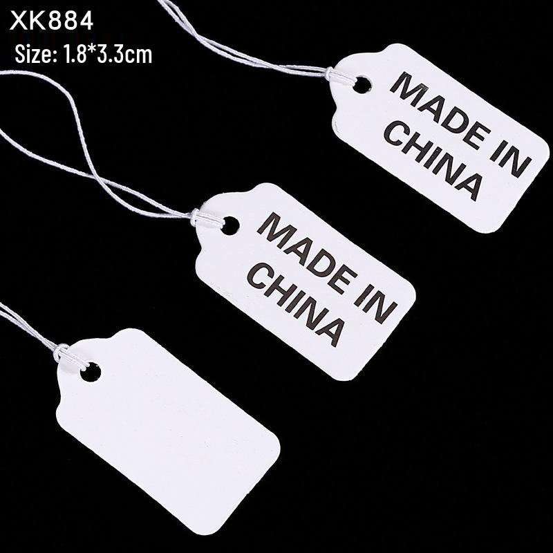 Kraft Hanging Price Tags with Elastic Cord - 100 Pieces for DIY Jewelry Ornaments