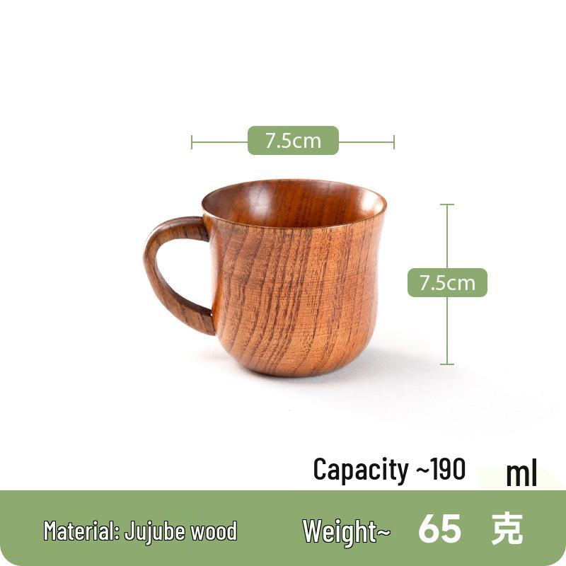 Taza de Cerveza y Taza de Café de Madera Japonesa con Asa - Resistente a Altas Temperaturas, Diseño Creativo