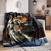 1pc Tiger Print Blanket Lightweight Flannel Blanket Throw Blanket For Sofa, Bed, Travel, Camping, Livingroom, Couch, Chair, And Bed Yy2509026163