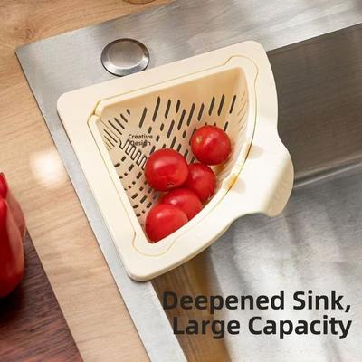 Triangle Kitchen Sink Filter Magnetic Draining Basket Multifunctional Food Waste Filter Basket Kitchen Supplies