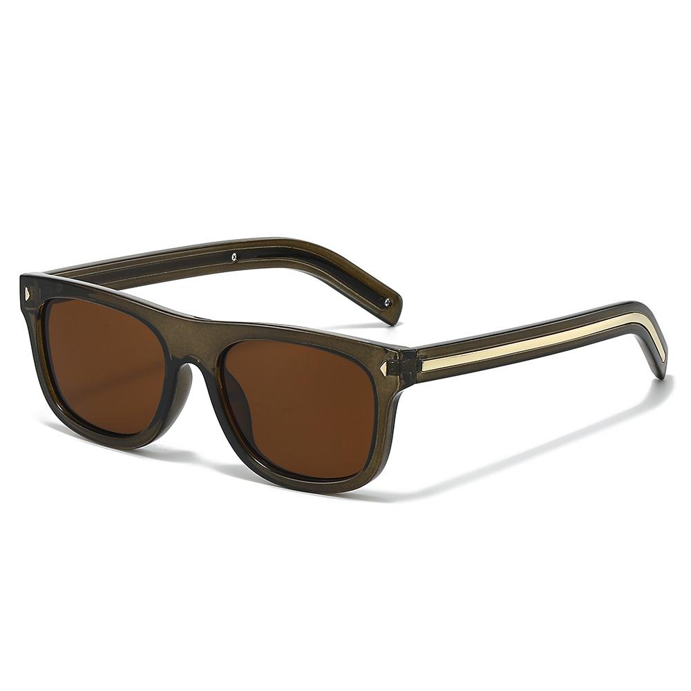 New Fashion Retro Large Square Frame UV 400 Sunglasses Personalized Light Weight Eyewear Outdoor Traveling Sunscreen Eyeglasses