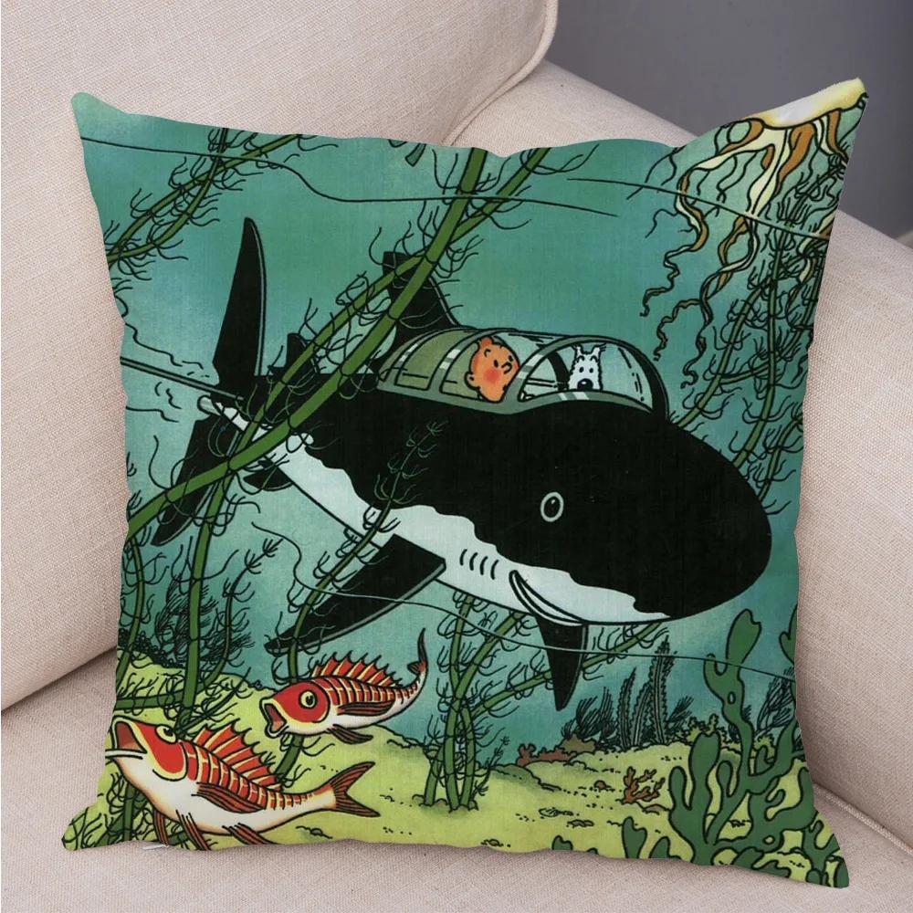 Federa Cuscino con Stampa Carlino Cartone Animato per Camera Bambini Casa Auto Divano Decorazione Adorabile Cane Animale Federa Cuscino Copricuscino Peluche 45x45cm