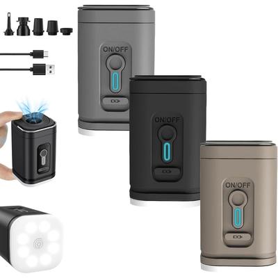 Pompe à air sans fil Compresseur d'air électrique portable Pompe de gonflage et de dégonflage avec 5 embouts Lumière LED pour piscine Matelas pneumatique