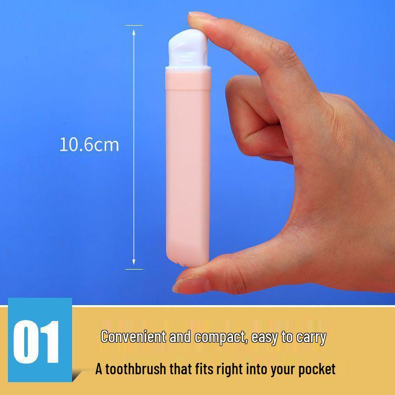Macaron Color Soft Bristle Folding Toothbrush Set - 5-Pack for Couples & Families, Travel-Ready