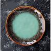 Creative European Ceramic Dinner Plate, Kiln-Changed Green Glaze Steak Plate, Household Salad Dish