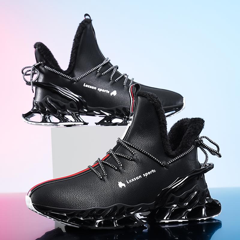 TUINANLE Men Casual Shoes New Retro Plush Thick-soled Autumn and Winter Warm Non-slip Classic Cotton Male Sneakers