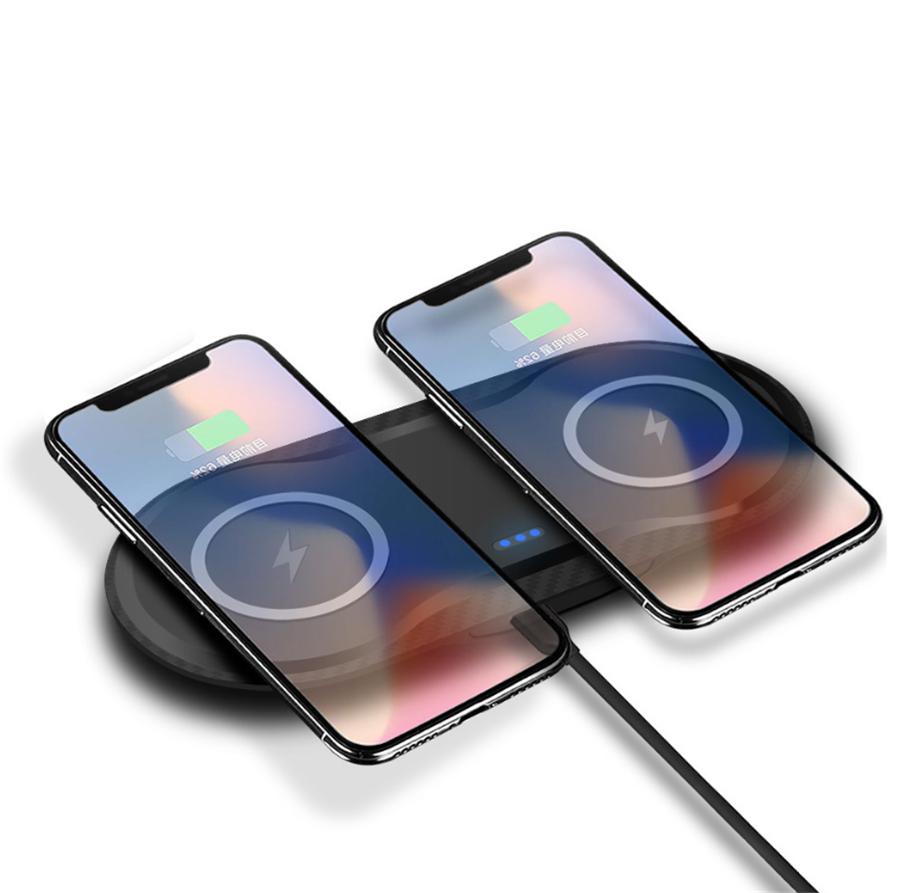 20W Double Seat CAR QI Wireless Charger Fast Charging Pad 2 In 1 Desktop Charger for iPhone 11 Pro X XS MAX XR For Samsung S10 S9