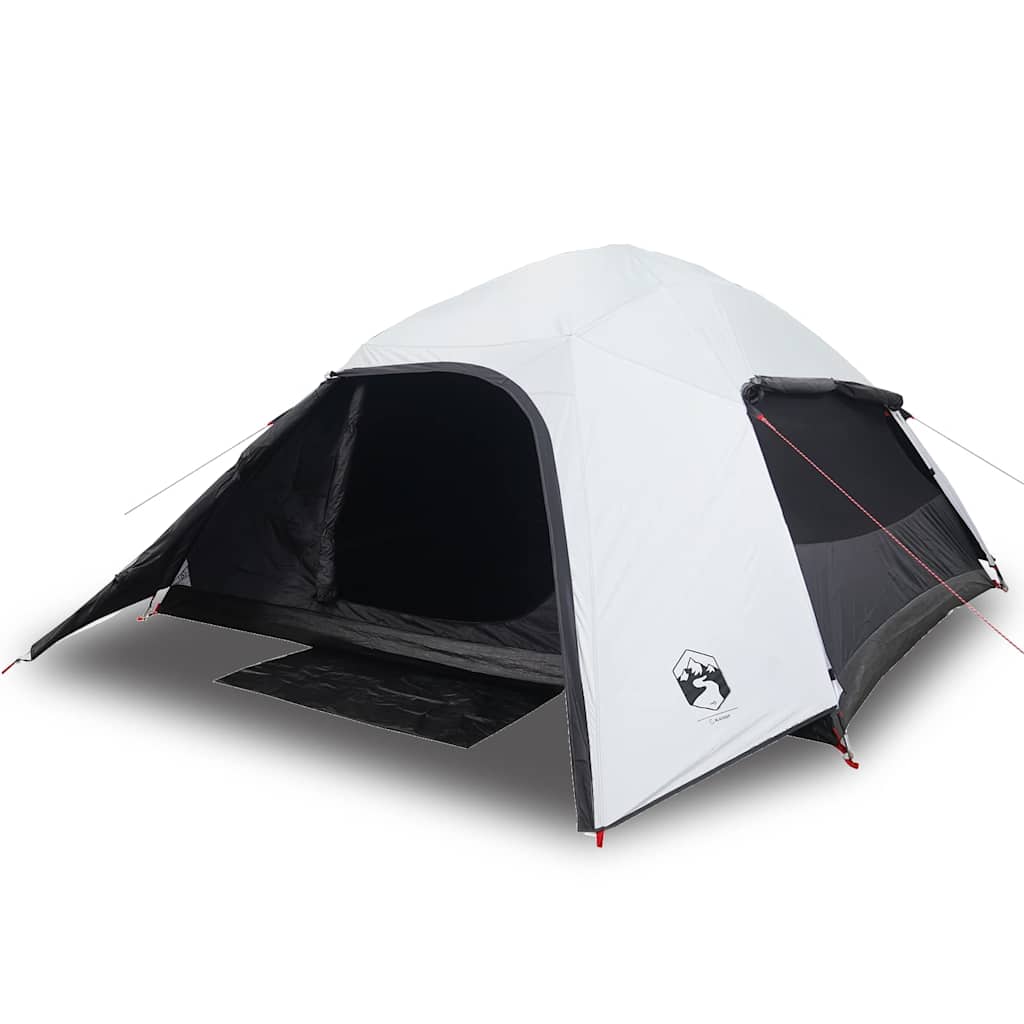 Dome Camping Tent for 4 Persons White & Dark Waterproof