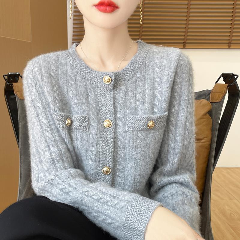 

Qinghe Cashmere Women s 30% Cashmere Cardigan - Soft & Warm Wool Blend Sweater XL курсант сірий колір