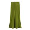 New European & American Style Satin Midi Skirt 8632845