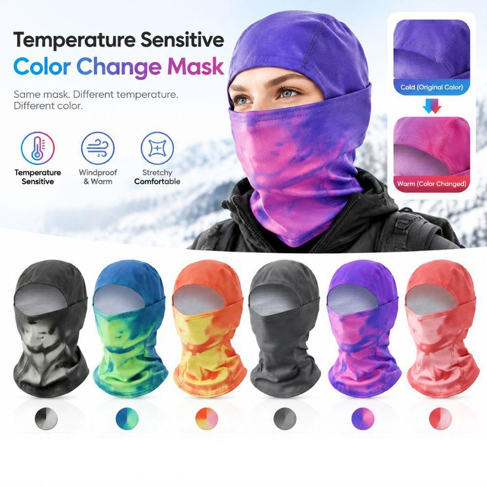 Thermal Color Changing Thermal Face Mask Sun Protection Headwear Outdoor Riding