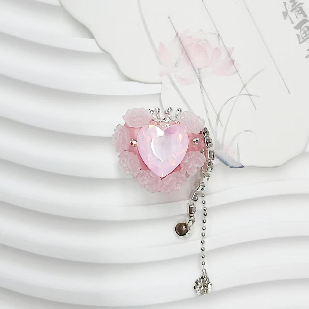 Color-Changing Heart Flower Crown Bead Phone & Bag Chain Accessory
