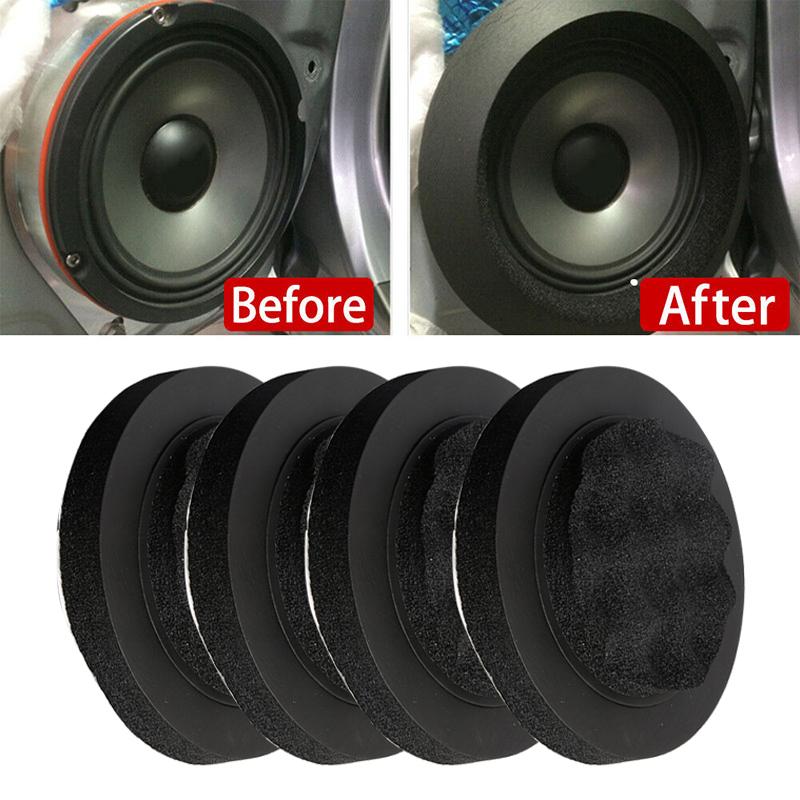 4Pcs 6.5 Inch Car Universal Speaker Ring Soundproof Cotton, Enhance The Sound Effect