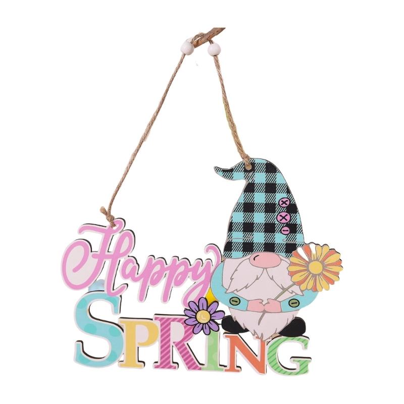 Easters Wood Hanging Sign Easters Wood Wreath Sign Happy Easters/Spring Door Sign Plaque for Front Door Wall Decors