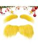 Yellow Mustache And Eyebrows Funny Self Adhesive Costume Accessories Funny Christmas Costume for Holiday Party Supplies Autumn