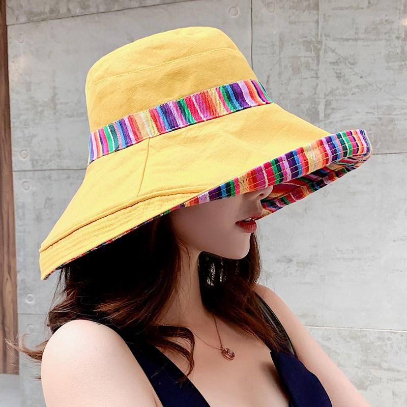 Retro Beach Hat For Women, Summer Sun Protection, Ethnic Style, Big Brim Hat For Outings, Sun Protection, Seaside Cool Hat
