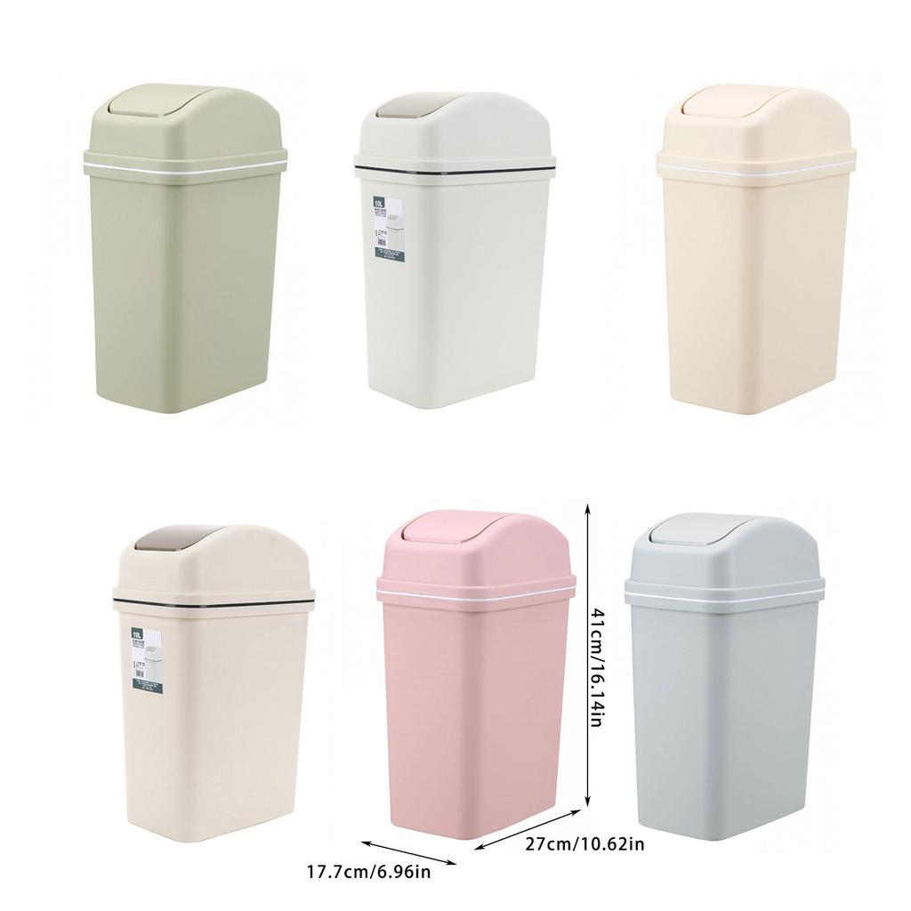 Swing Top Bin 10L Waste Disposal Solution Waste Bin with Lid for Home and Office Use Space Saving