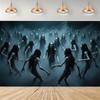 1pc Party Banner with Eerie Dead Dance Polymer Background Suitable for Haunted House Indoor/outdoor Halloween Decoration