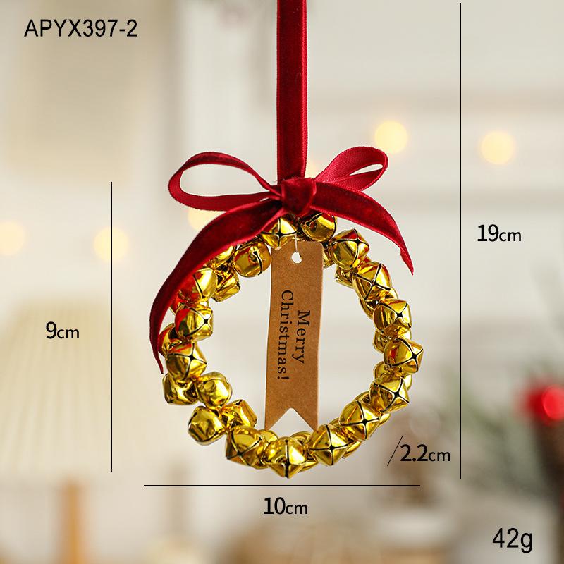 

1pc Ironwork Christmas Bell Pendants Scene Decoration Props Hanging Ornaments Christmas Tree Decor Garlands Door Decor жёлтый