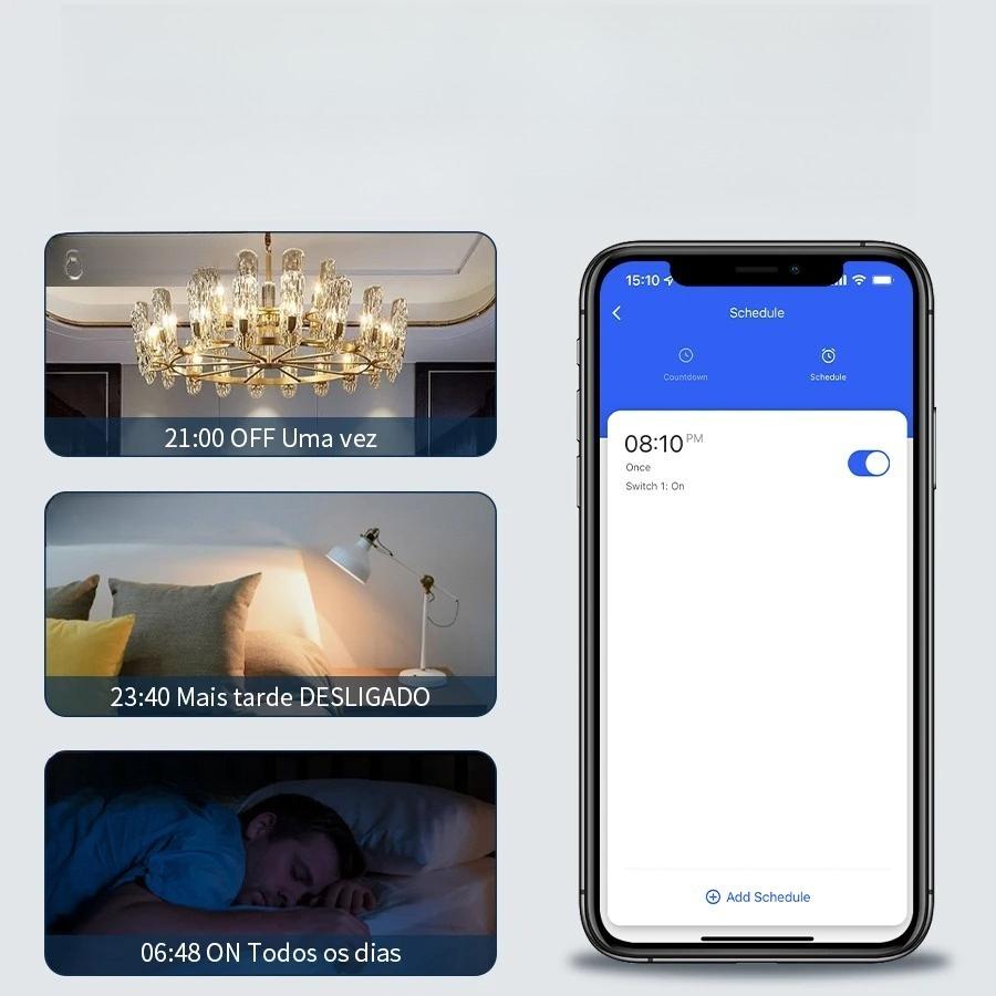 Tuya WiFi Smart Switch Brasilien 4x4 AC110-220V Touch Panel 4/6 Gang Licht Schalter APP Steuerung arbeit mit Alexa Google Hause