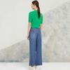 JESSIE Women's Loose Polo Knit Short Sleeve Top