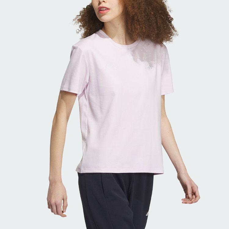 Adidas Rco Graphic Short Sleeve Tee With Monochrome Logo Women Tops Pink IP7098