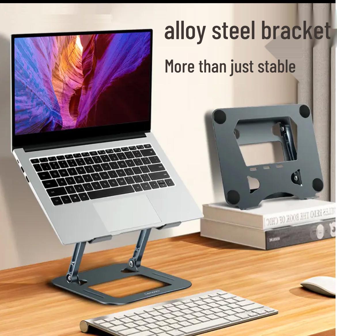 

Laptop Stand: Foldable Metal Base Riser with Cooling Feature for Portable Desktop Use серый