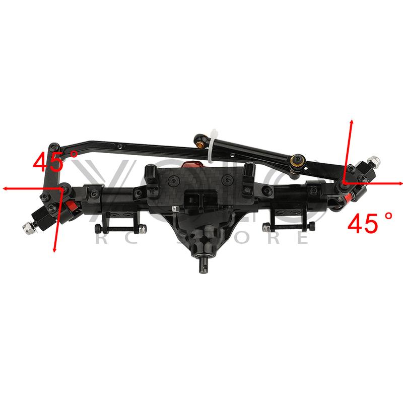 Metal Alloy Front Middle Rear Straight Axle with Servo Base for 1/10 RC Rock Crawler Car Axial SCX10 RC 4WD D90 Upgrade Parts