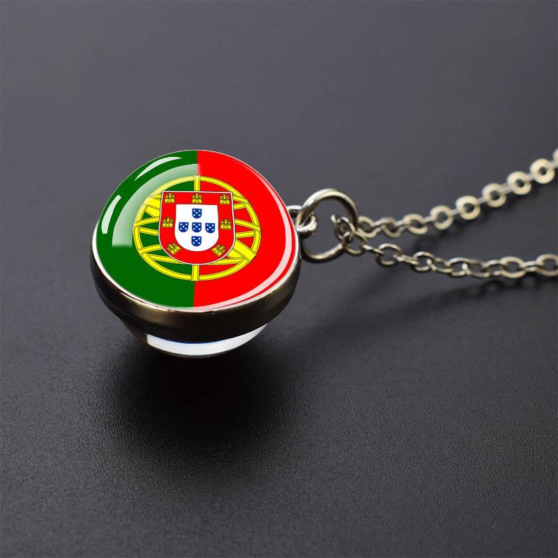 Countries Flag Glass Ball Necklace Russia France Spain UK Italy Poland Ukraine Flag Pendant Necklace Travel Gift