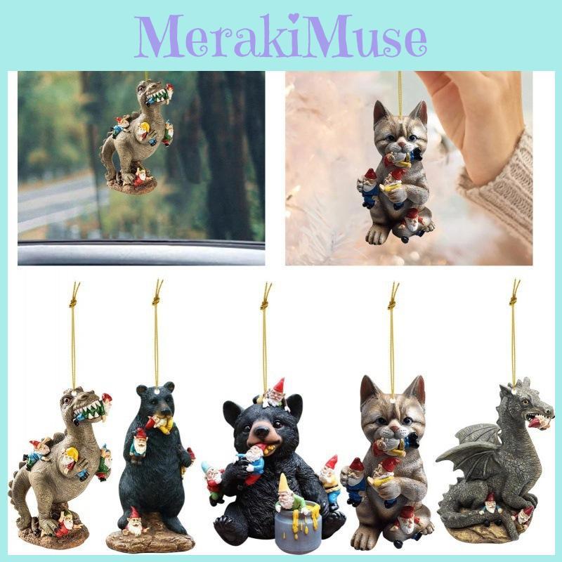 New Acrylic Cartoon Dinosaur Cat Car Hanging Ornament For Halloween And Christmas Home Decoration