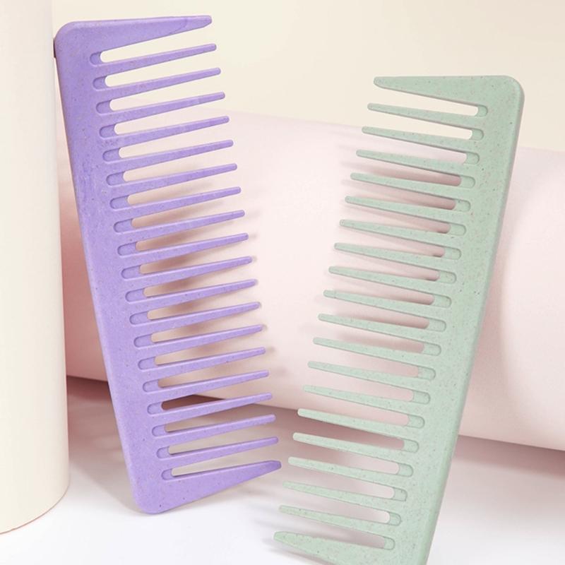 Reisefreundlicher Haarkamm mit breiten Zinken für sanftes Entwirren und minimale Haarausfall Sicherer Plastikkamm für Damen und Herren