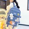Five Piece Set Student Schoolbag Transparent Backpack  Women Outdoor Portable Storage Bags Large Capacity Travel Bag Gift