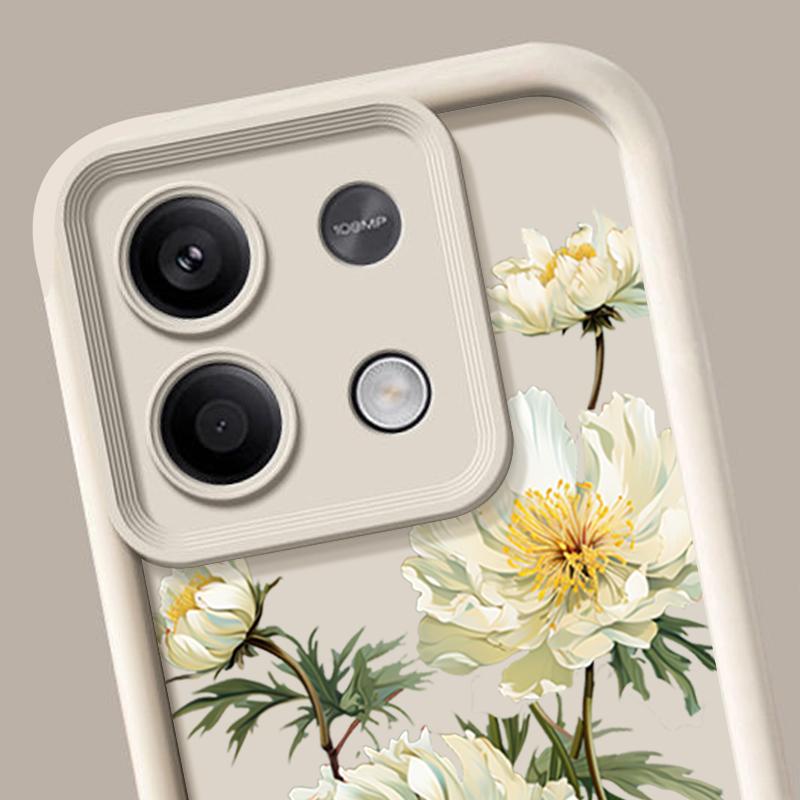 White Flower Pattern Case For Xiaomi Redmi Note 14 4G 13 Pro Plus Note 13 12 14 Pro 5G 11S 13C Soft TPU Silicone Phone Cover