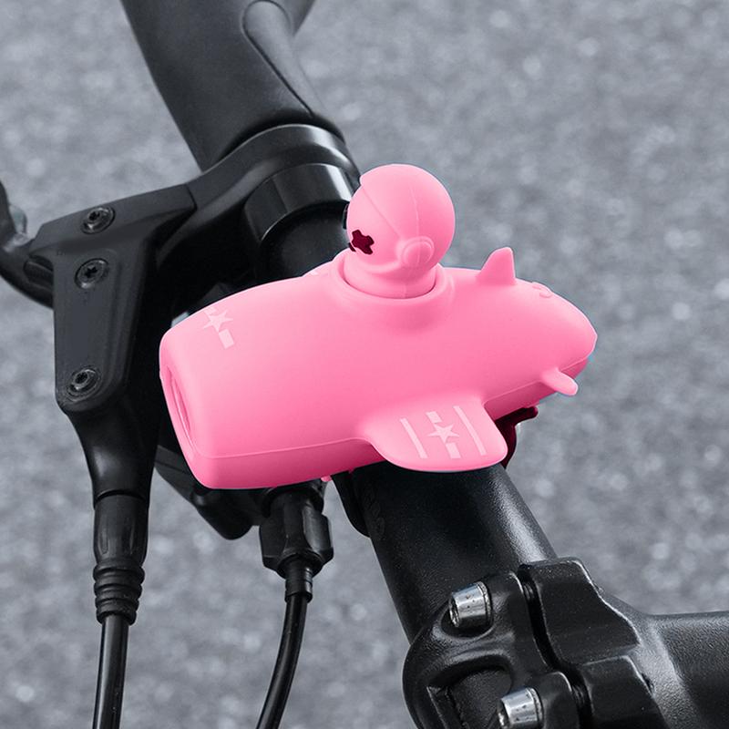 Ebike Light Airplane Shape Kids Biking Lights Super Loud Air Horn Waterproof Electric Scooter Front Light 3 Lighting Modes 110dB