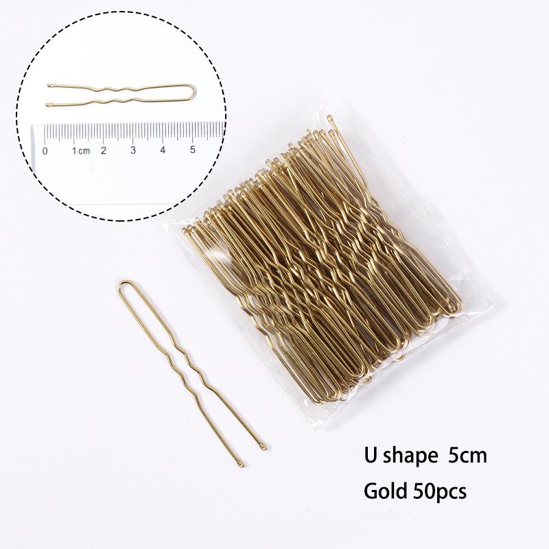 50pcs 50/60mm Hair Pin And Clips U Shape For Headpiece Women Girls Hairpins Accessories Bride Wedding Head Jewelry Decoration