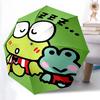 1 ud. Paraguas Plegable Automático Familia de Ranas Keroppi - Diseño Portátil de 3 Pliegues con Estructura de Hierro para Uso en Exteriores, Regalo Perfecto para Fans y Viajeros. K095