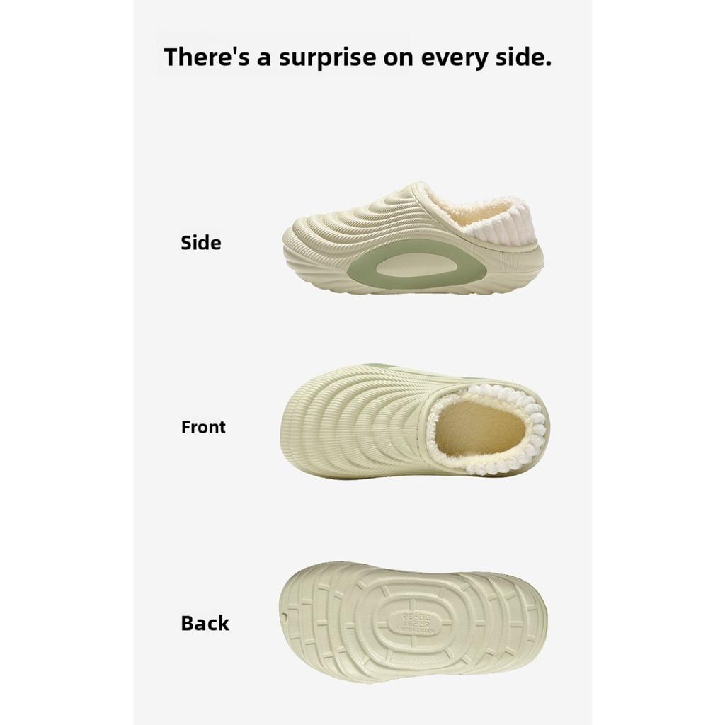 Men's Waterproof Cotton Shoes for Winter Outdoor Wear, Soft Soled Anti Slip Home Furnishings, Plush Warm Bags with Cotton Slippers for Women
