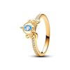 2025 Gold Plated Ring Zircon Sparkling Princess Wishbone Heart Women  Fine Jewelry