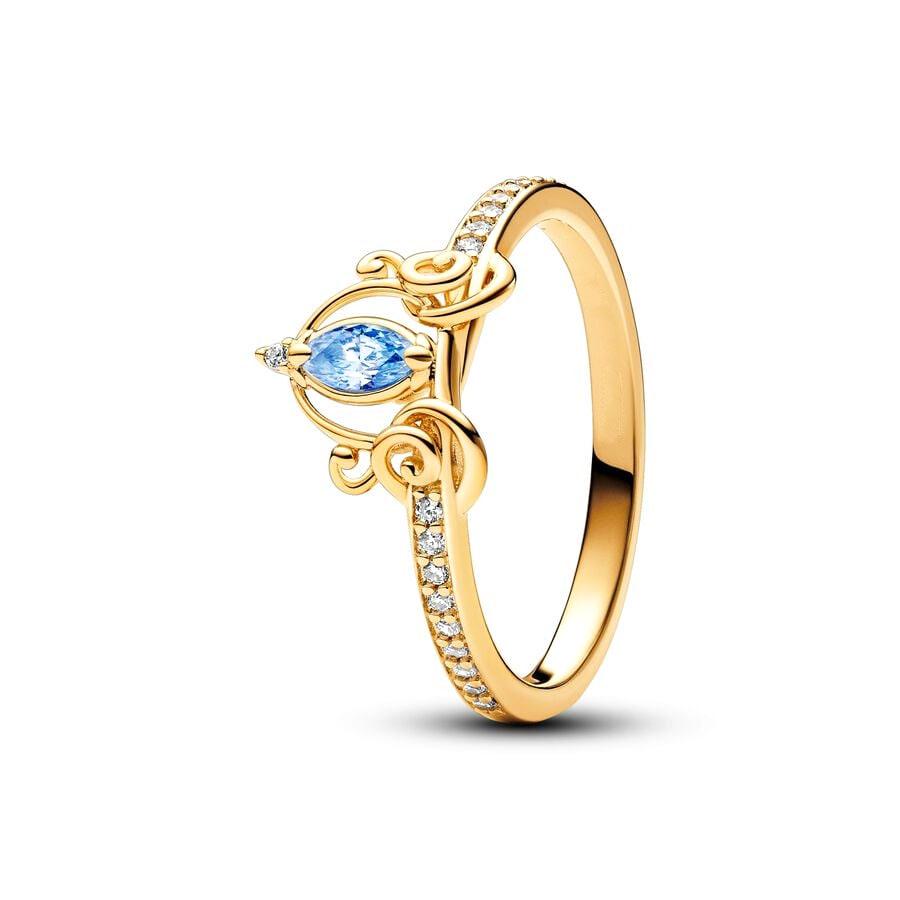 2025 Gold Plated Ring Zircon Sparkling Princess Wishbone Heart Women  Fine Jewelry